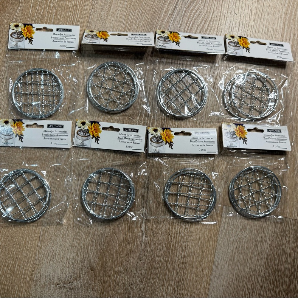 Ashland Mason Jar Flower Frog Lids – 8 Packs (16 Pieces Total)